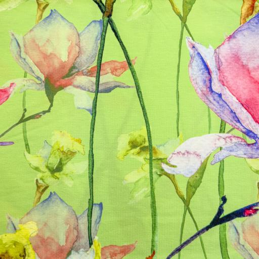 Heavy viscose jersey, Flowers Green